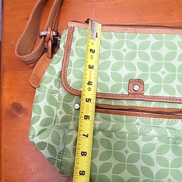 FOSSIL MARLOW CAMERA STYLE GREEN SIGNATURE CROSSBODY TOTE SHOULDER MEDIUM BAG - Picture 13 of 16